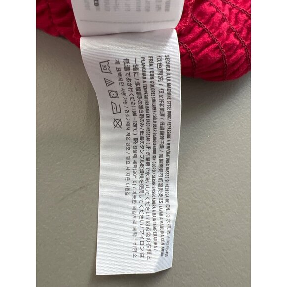 Hollister Smocked Crop Top Size Small Red Ruffled Straps Ruched Beach Surf - Picture 9 of 10